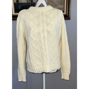 Vtg Bengal Lancer Cream Cable Knit Sweater Women’s M